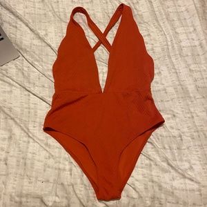 Burnt Orange one piece swimsuit medium